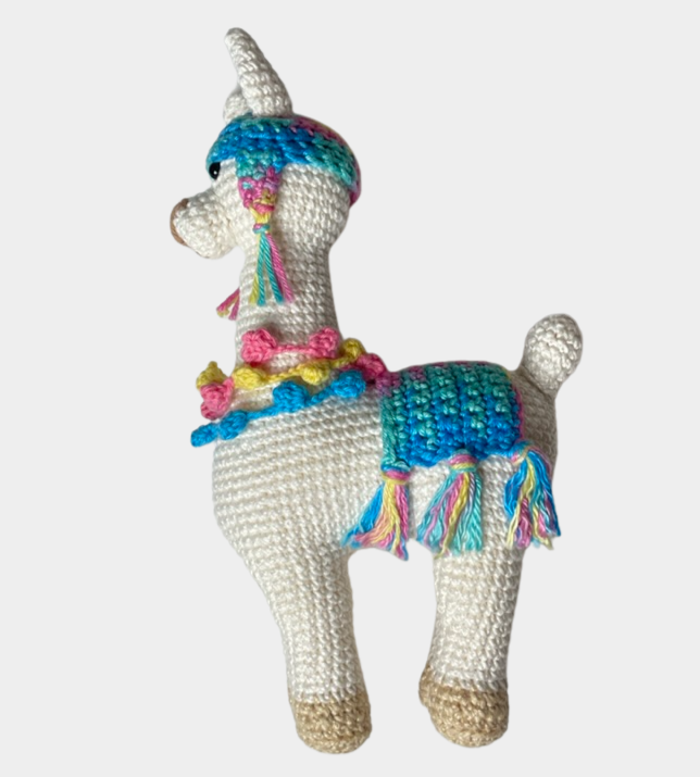 Our favorite Llama toy has been handmade with lots of love and care! It will you the perfect new best friend for any little one! All babies and kids love her!