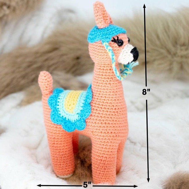 Coral Llama Crochet Toy