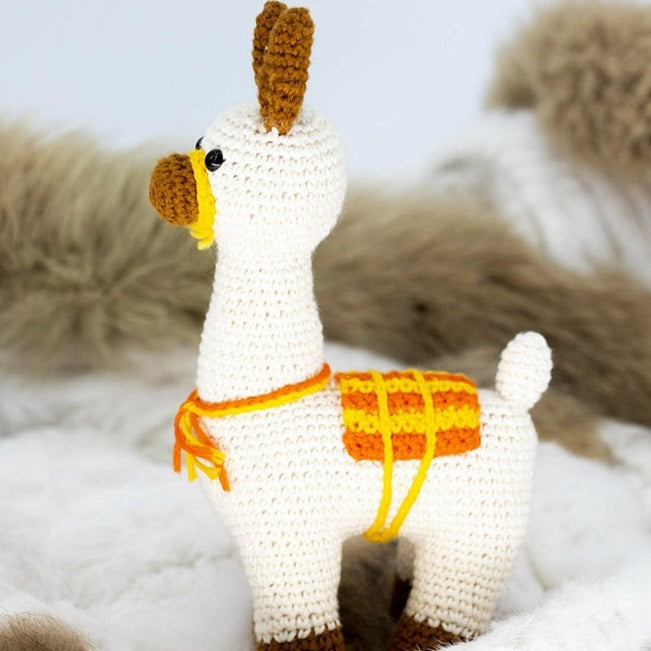 White Llama Crochet Toy