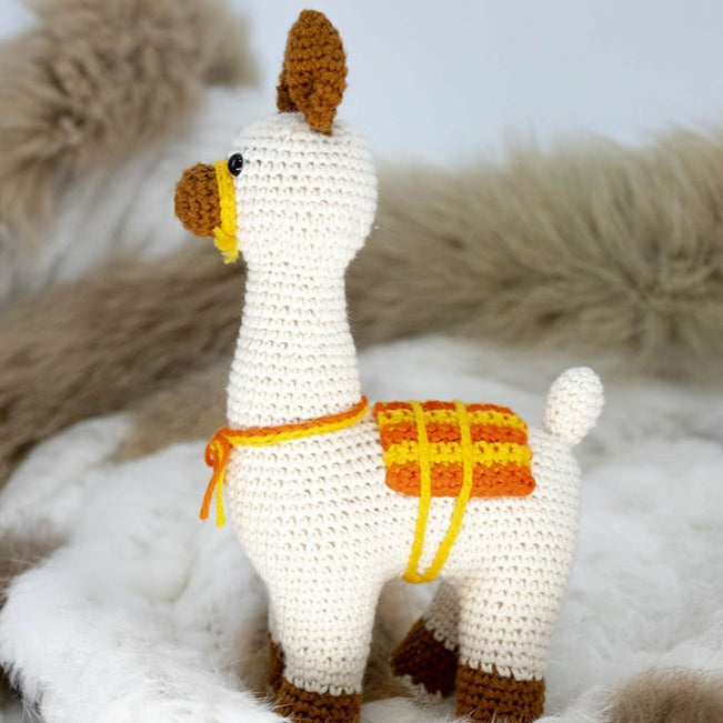 White Llama Crochet Toy