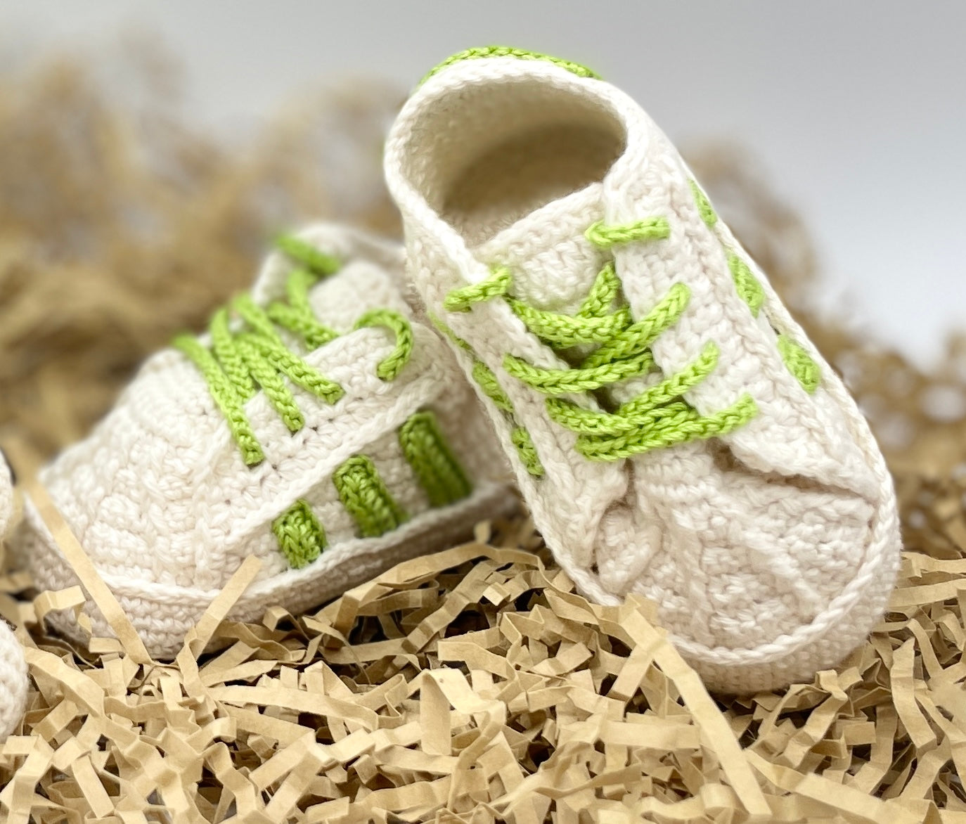 Beige/Green Sneakers 3-6M