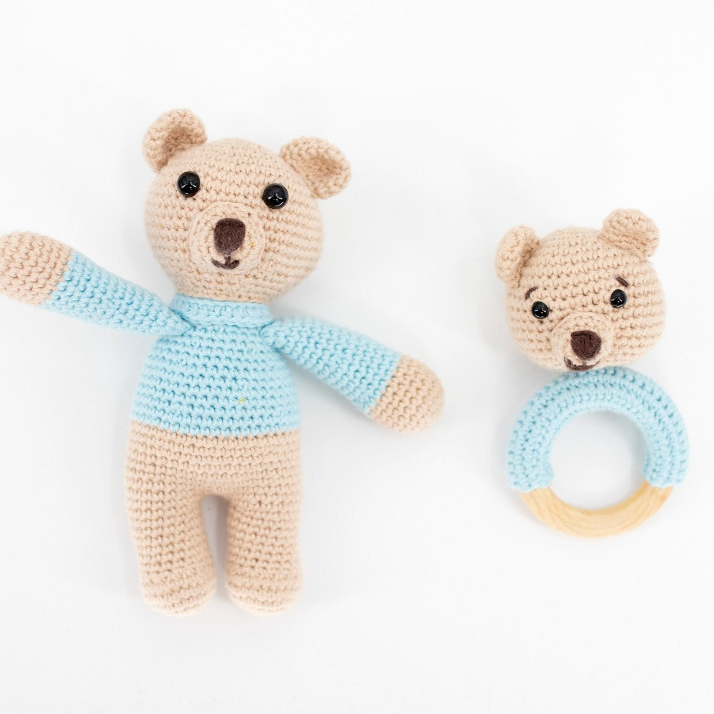 Light Blue Bear Crochet Gift Set