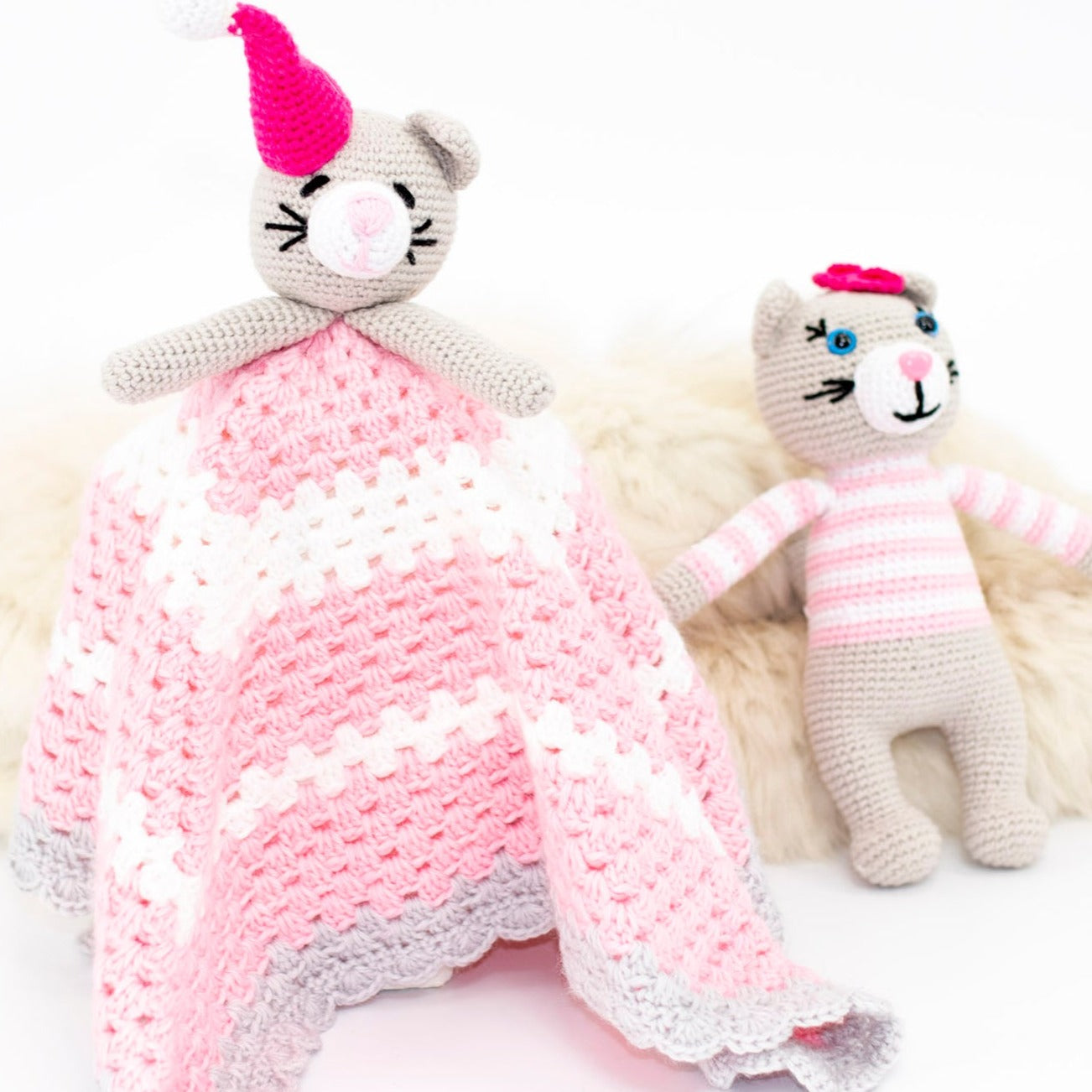Pink Kitty Crochet Gift Set