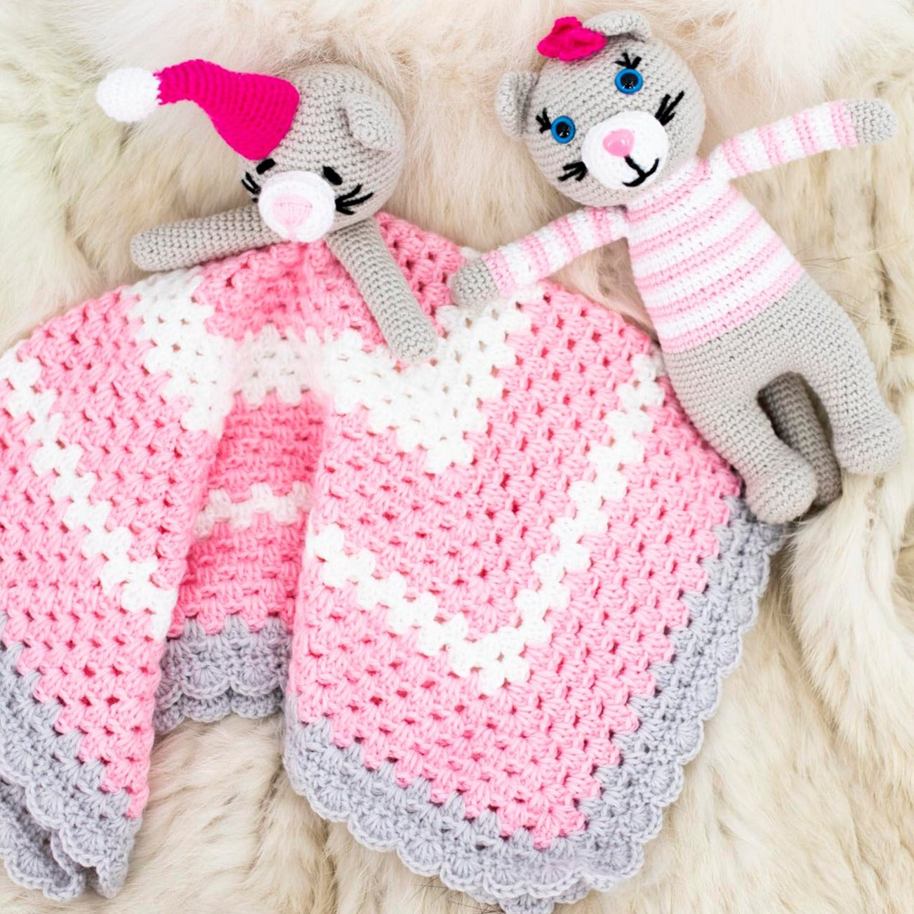 Pink Kitty Crochet Gift Set
