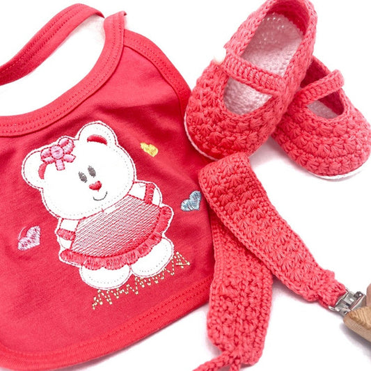 Coral Pacifier Holder Set