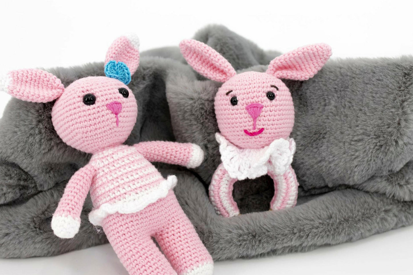 Pink Bunny Crochet Gift Set