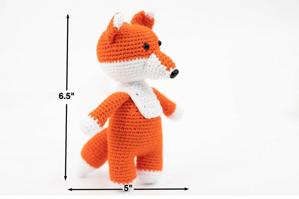 Orange Crochet Wolf Toy