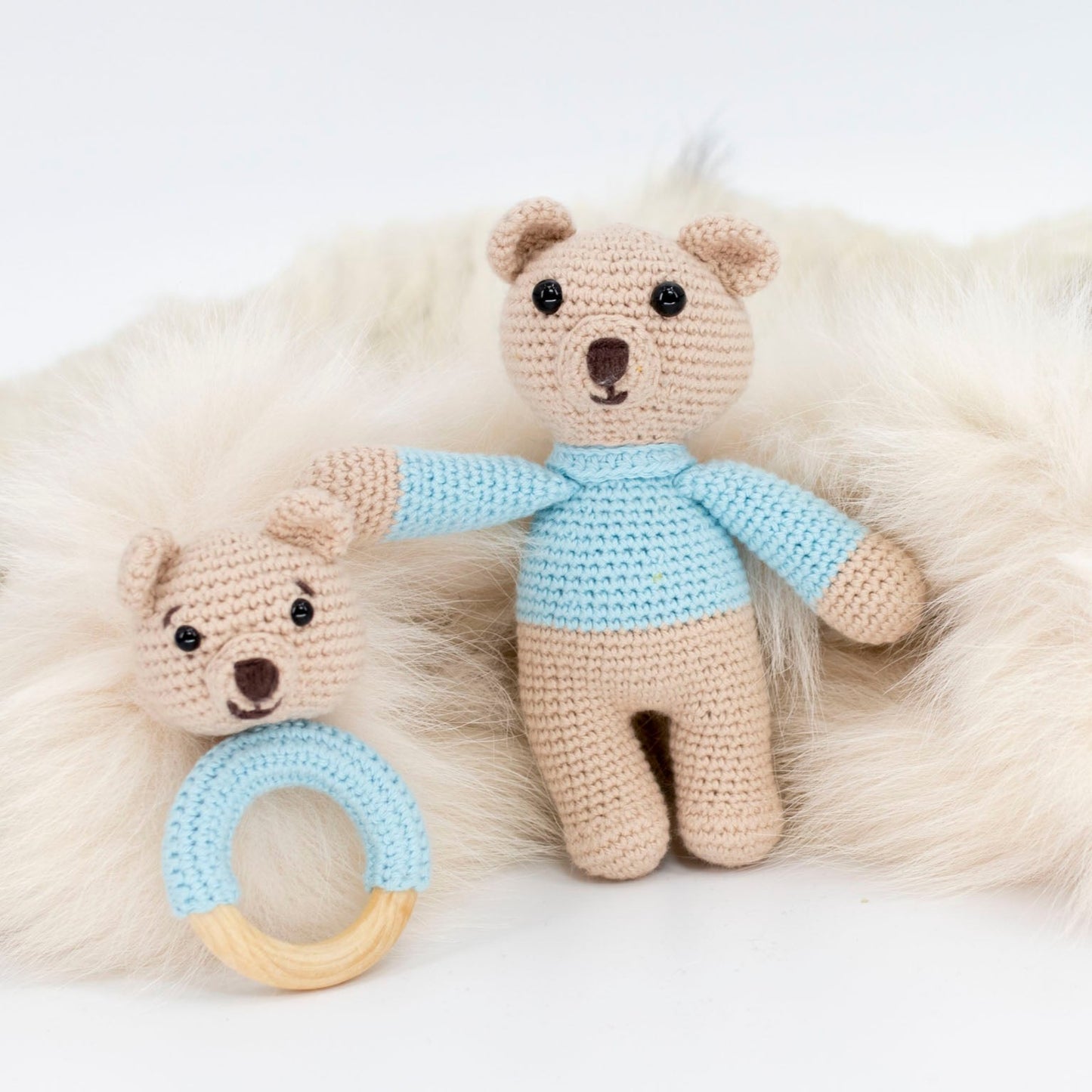 Light Blue Bear Crochet Gift Set