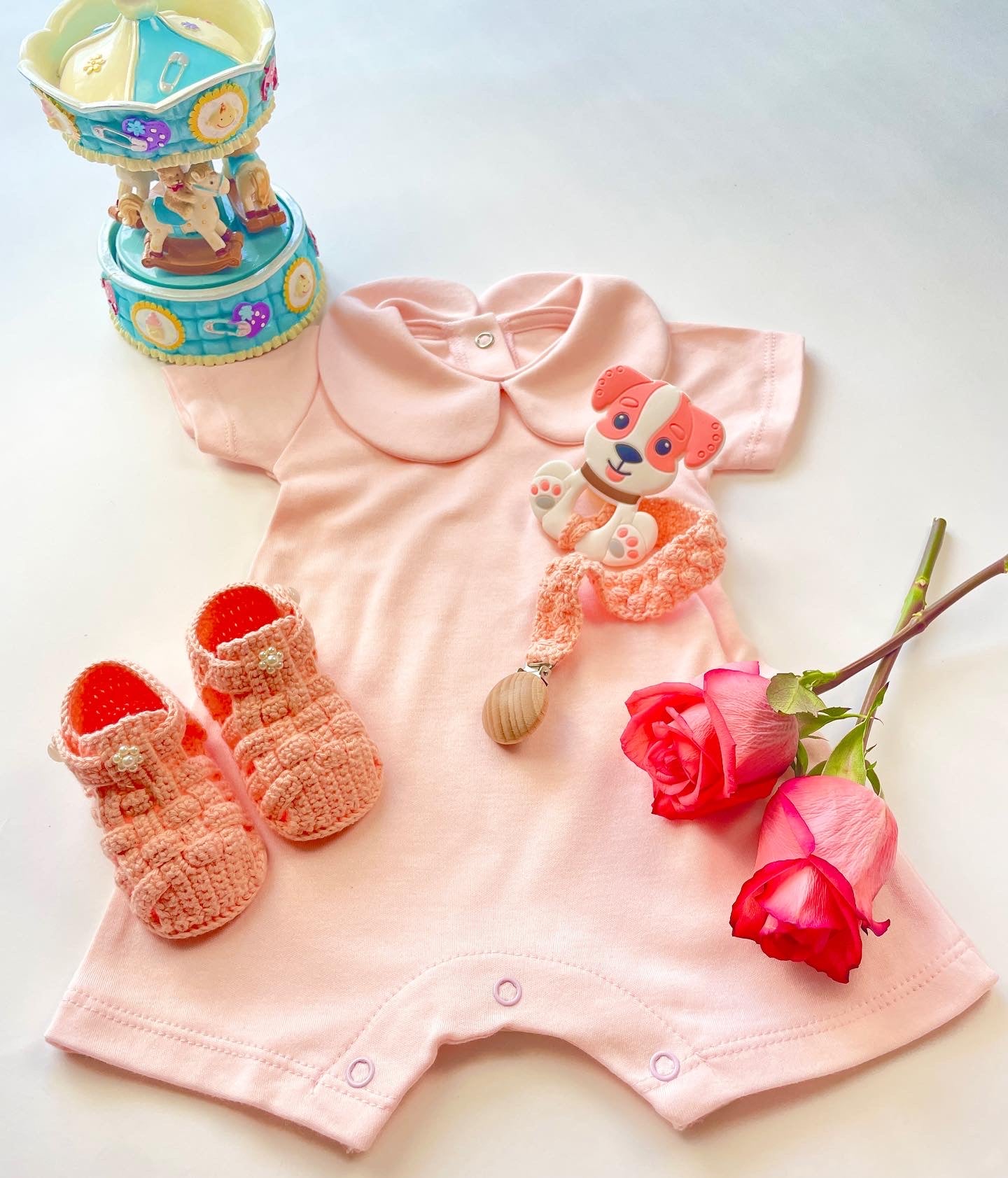 Baby Pink Onesie Pacifier Set