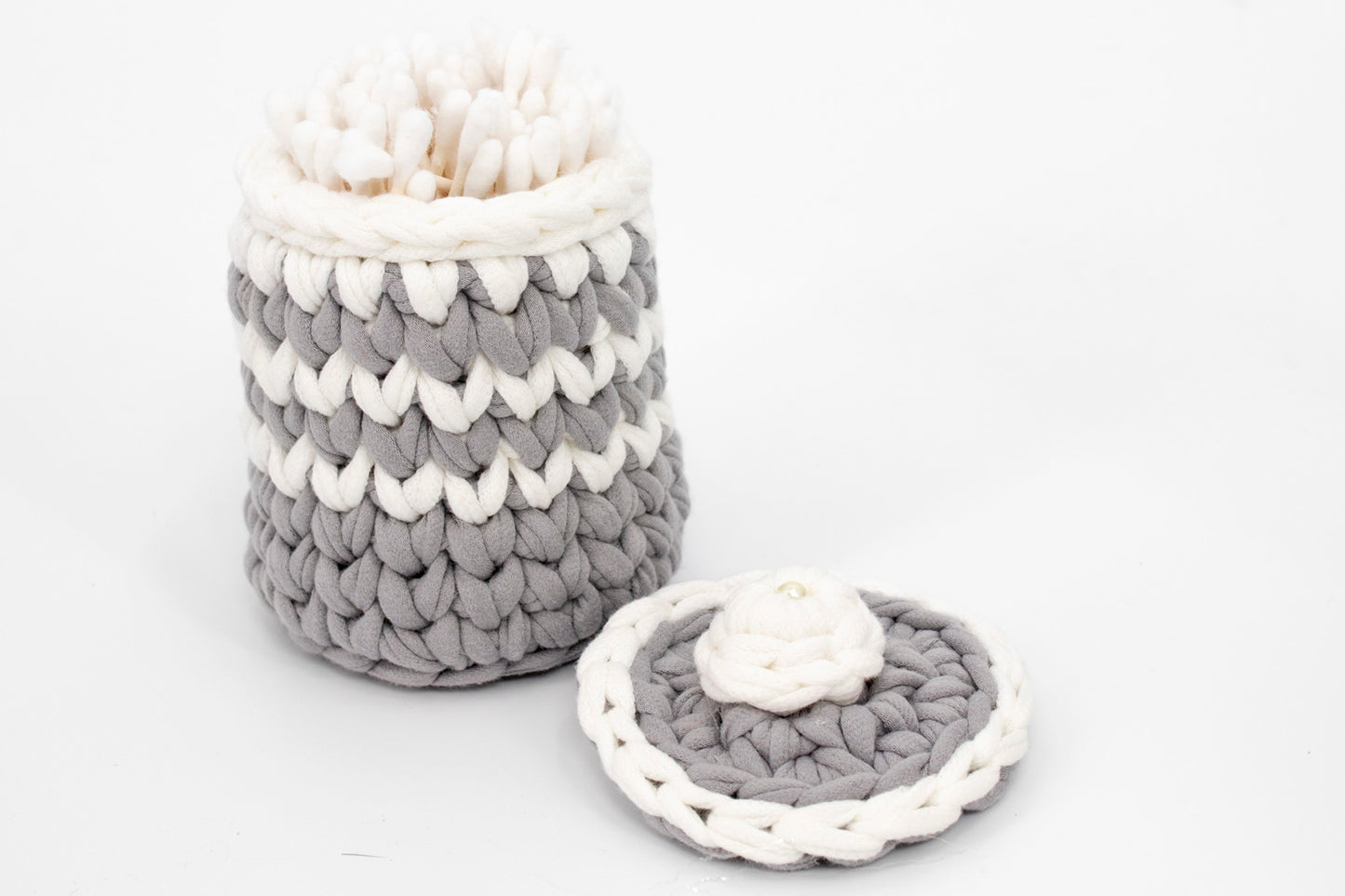 Grey Crochet Basket Set