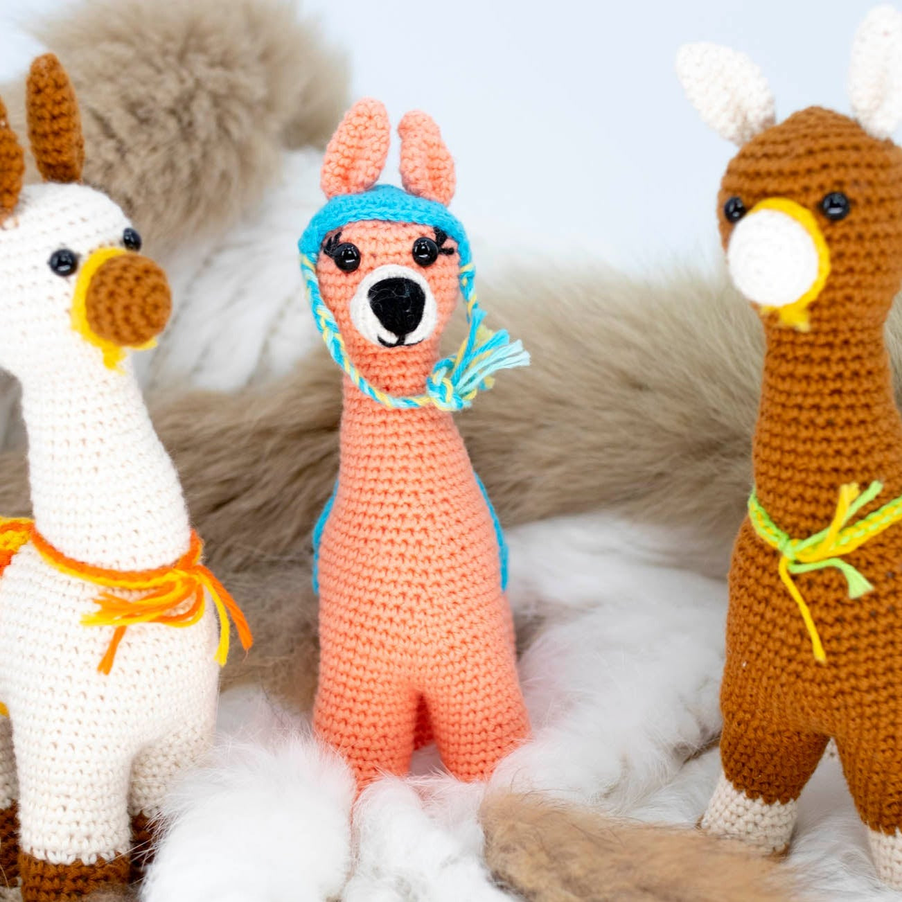 White Llama Crochet Toy