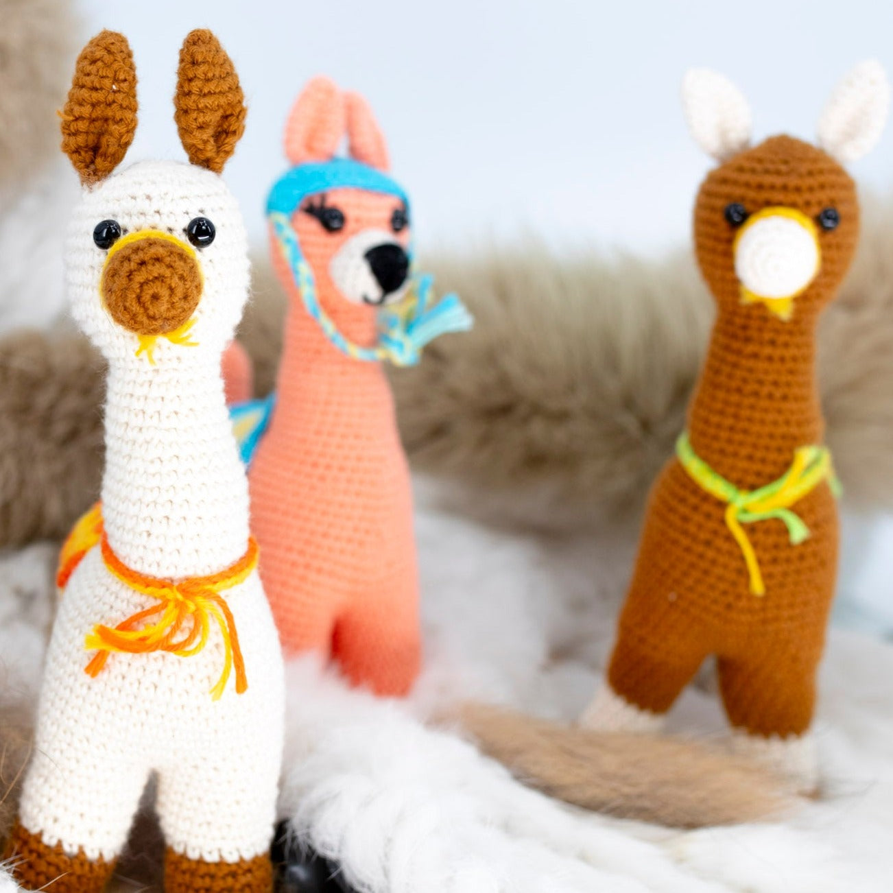 White Llama Crochet Toy
